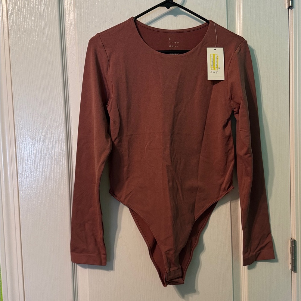 A New Day Rust Long Sleeve Bodysuit
